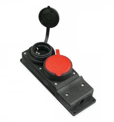 Trifaze Kapaklı Kauçuk 2'li Grup Priz 3x25ah 380v