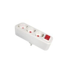 Mutlusan 3'lü Anahtarlı Düz Tip Topraklı Fiş-Priz