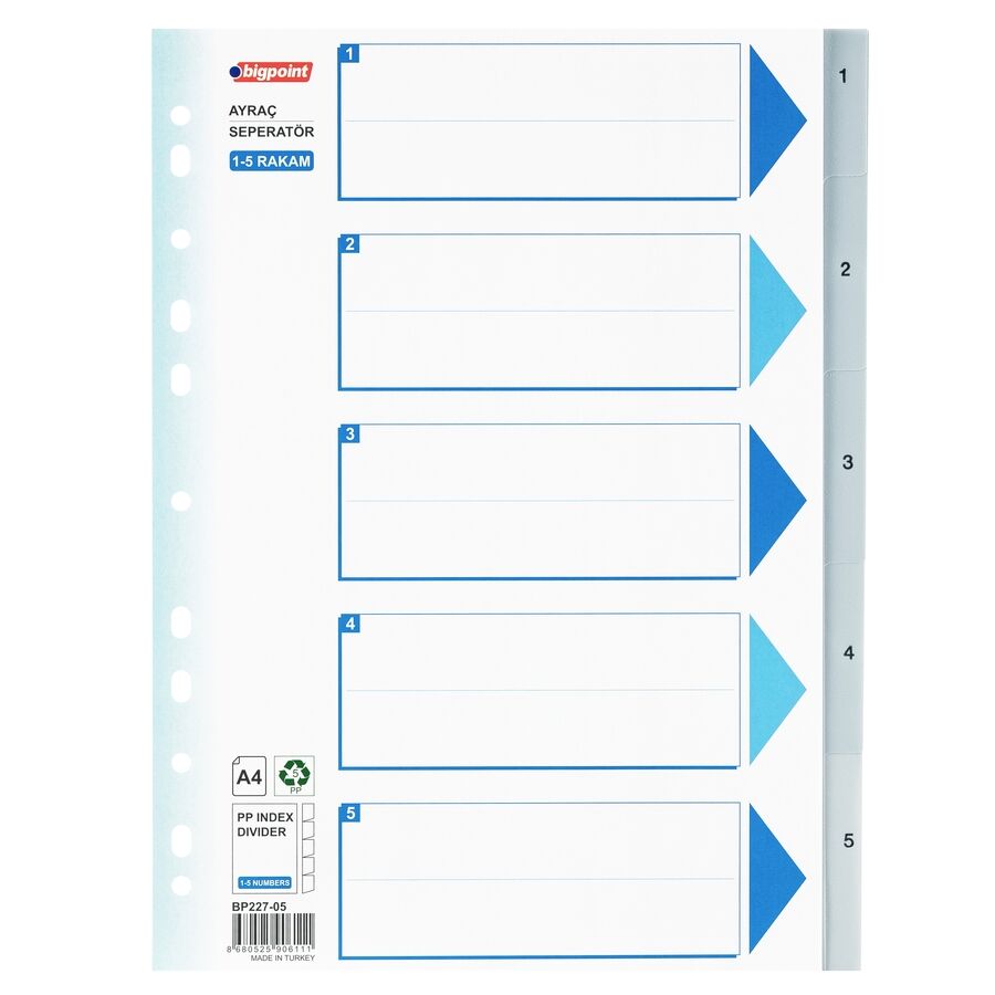 PP Seperatör 1-5 Rakamlı
