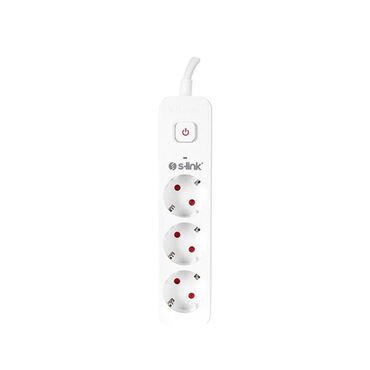 S-link Spg301s 3'lü 1.5 Metre Kablolu 750 Joule 3x1.5 mm Anahtarlı Akım Korumalı Priz