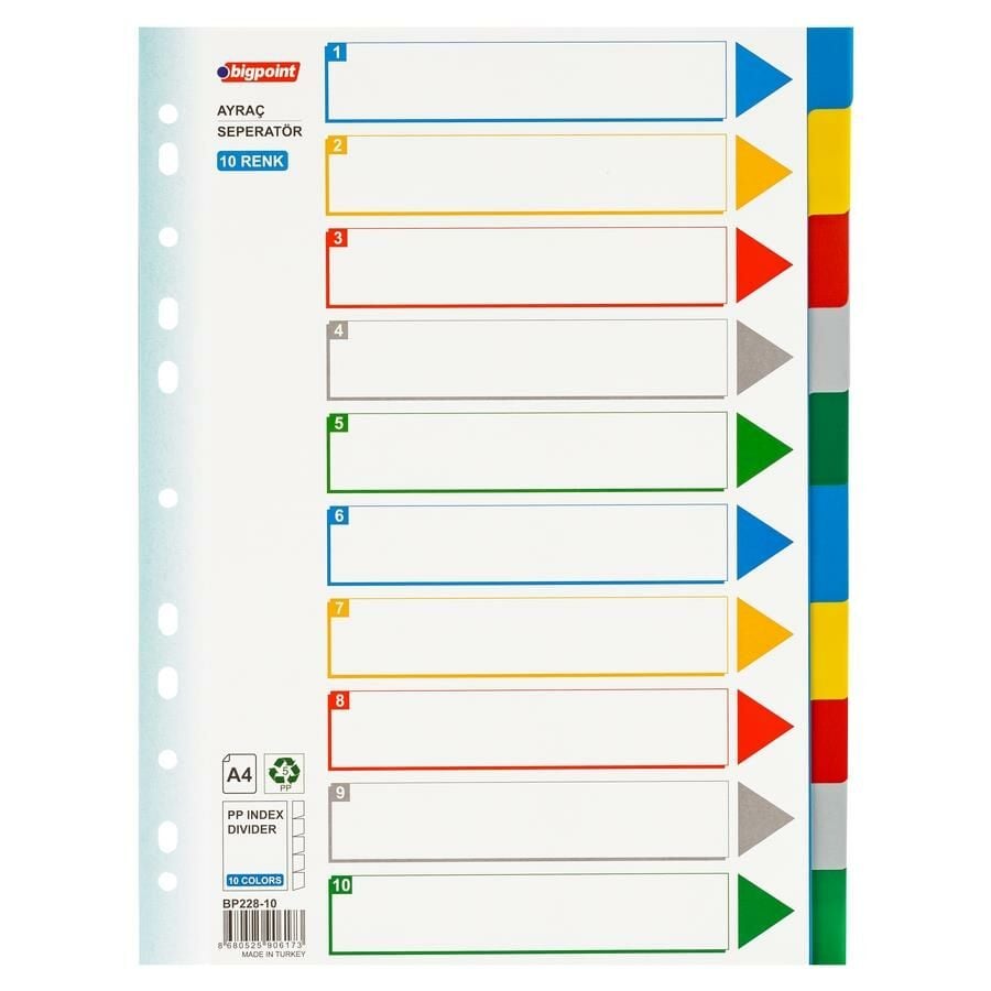 Bigpoint Pp Seperatör (dosya Ayracı) 10 Renkli