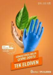 Reflex Slim Fit Pudrasız Eldiven Mavi L-Xl Beden Yeni Nesil Teknoloji 100'lü Paket