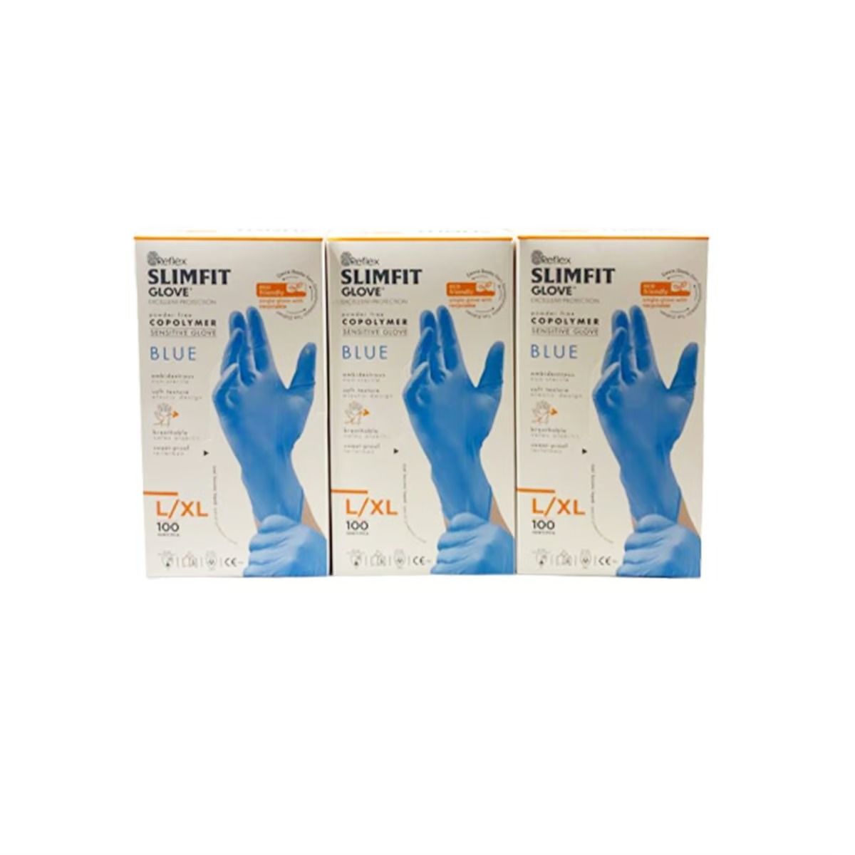 Reflex Slim Fit Pudrasız Eldiven Mavi S Beden Yeni Nesil Teknoloji 100'lü Paket