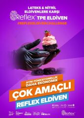 Reflex Slim Fit Pudrasız Eldiven Siyah M Beden Yeni Nesil Teknoloji 100'lü Paket